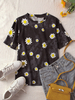 Daisy Tie Dye Print O-Neck Causal Loose Tee T-shirts pour les femmes