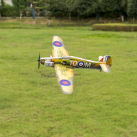 Dancing Wings Hobby E28 Hurricane MK.1 420mm Envergure Brushed Power Micro PP Avion de guerre RC Avion PNP avec récepteu