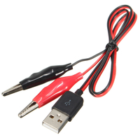 DANIU 60CM Pince Crocodile de Test USB Mâle Connecteur Adaptateur Fil Câble