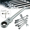 DANIU 6pcs un ensemble 6mm-12mm flexible tête pivotante à cliquet combinaison clé clé outil métrique de garage