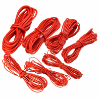 DANIU Câble 5 Mètre en Fil de Silicone Rouge Câble Flexible 10/12/14/16/18/20 / 22AWG Flexible