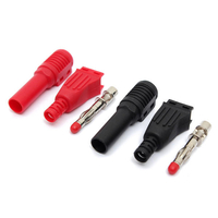 DANIU Câble banane à angle droit 4mm haute pression,  connecteur à souder,  noir et rouge