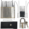 DANIU Lot de 12 crochets de déverrouillage + 10 extracteurs de clés + 1 cadenas de pratique transparent