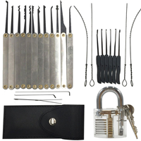 DANIU Lot de 12 crochets de déverrouillage + 10 extracteurs de clés + 1 cadenas de pratique transparent