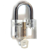 DANIU Type de disque Padlock Training Lock Transparent Cutaway Inside View of Practice Lock Pick Tools