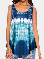 Débardeur dété sans manches à imprimé tie-dye pour femmes