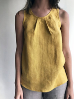 Débardeurs sans manches en coton de couleur unie pour femmes