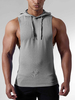 Débardeurs sport à capuche sans manches en coton couleur unie pour hommes