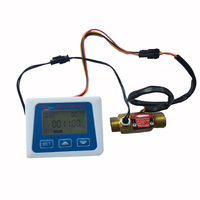 Débitmètre numérique à affichage LCD + Capteur de débit en laiton Mesure de la température YF-B7 Détecteur à capteur de