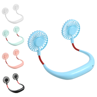 DC 5V 1A Cou Ventilateur Suspendu Double Tête De Refroidissement Mini Ventilateur USB Rechargeable Camping Voyage