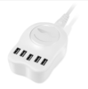 DC 5V Max 3.1A Double-Side Plug-in Design Prise de chargeur portable USB Câble de 1, 5 m 5 USB