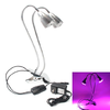 DC12V 14W Double porte-lampe Double Switches 8 Lumière rouge 6 Blue Light Plant Grow Light With Clip