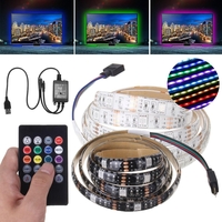DC12V Étanche 1M SMD 5050 RGB Musique Contrôle vocal 30LED Barre de lumière bande rétro-éclairage pour TV