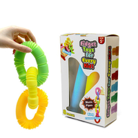 Décompression de couleur aléatoire Fidget Pops Tube à soufflet télescopique amusant sensoriel Tube extensible nouveautés