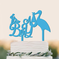 Décor de gâteau de mariage de gâteau au flamant acrylique