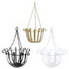 Décor de mur de panier suspendu en fer forgé noir / blanc / or suspendu support de fleur