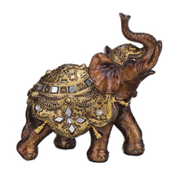 Décoration de bureau Statue déléphant richesse Figurine en résine dorée ornement Vintage
