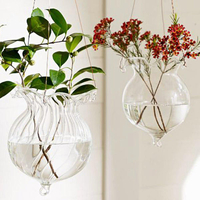 Décoration de fête à la maison de vase en verre de fleur de plantes hydroponiques de feuille de lotus