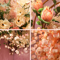 Décoration de mariage de fleurs artificielles roses Décoration murale de fleurs artificielles Fleurs