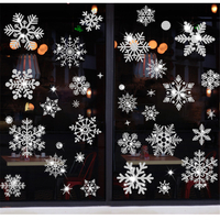 Décoration de noël flocon de neige Stickers muraux amovible PVC autocollant statique pour la décoration de verre de bâti