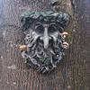 Décoration extérieure résine Statue arbre pendentif Sculpture pour la maison jardinage champignon visage souriant
