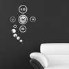 Décoration murale horloge al082 - noir/argent