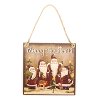 Décoration de Noël Papa Noel Planche suspendue en bois Maison Fournitures pour fêtes Jouets