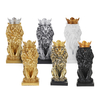 Décorations artisanales de statue de lion de couronne de style nordique pour le bureau dhôtel de bureau à domicile