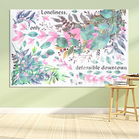 Décorations dautocollant mural de branche de feuilles de fleur