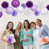 Décorations de mariage de fête danniversaire 15Pcs / Set Boules de fleurs en papier Poms Boules en nid dabeill