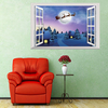 Décorations de Noël 3D Windows Stickers muraux Salon TV Stickers muraux