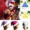Décorations de Noël Ornements Chapeaux de Père Noël Casquettes Paillette
