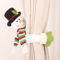 Décorations de noël petite boucle de rideau créative dessin animé vieil homme bonhomme de neige élan décorations de ride