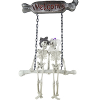 Décorations dHalloween Couple Squelette Suspendu Fantôme Prop Effrayant Maison Hantée Extérieur Intérieur - Blanc