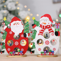 Décorations en bois de métier de bureau de vacances de père Noël bonhomme de neige de 24 * 17CM
