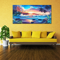 Décor à la maison Impression Sur Toile Peintures Mur Art Moderne Coucher Du Soleil Paysage Plage Arbre Cadeau