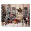 Décors de photographie de noël arbre de noël porte étoiles tissu de fond pour Studio photographie toile de fond accessoi