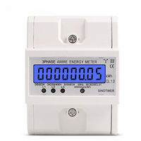 DDS024 Compteur dénergie triphasé 4 fils 380V alternatif 50Hz LCD Affichage du rétroéclairage électronique Consomma