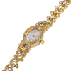 Deffrun ASJ luxe délicat avec diamants cadran ovale femmes étanche bracelet en acier inoxydable montre à quartz