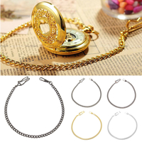 Deffrun Bracelet de montre de remplacement de chaîne de montre de poche entièrement en métal