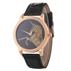DEFFRUN Montre de style enfantine en cuir,  motif de licorne,  montre à quartz,  hommes