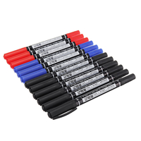 Deli 12 pièces 0.5 / 1 mm couleur double pointe à séchage rapide signe permanent marqueur stylo ensemble papeterie burea