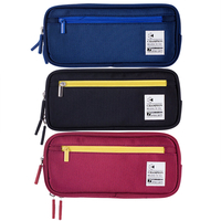 Deli 66724 étui à crayons à glissière grande capacité toile créative sergé stylo boîte élèves de lécole sac à crayo