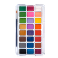 Deli 73870 24 Couleurs Solide Couleur Aquarelle Pigment Ensemble Portable Peint À La Main Aquarelle Pigment avec Peintur