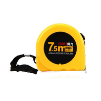 Deli 8211 Ruban à mesurer en acier 7.5 mètres règle droite outil de mesure antichoc antidérapant Bande Drop