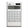 Deli Double Power Calculatrice Grand Ecran Ultra-mince de Mode Blanc