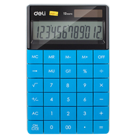 Deli E1589 calculatrice de bureau 12 chiffres programmeur universel double énergie énergie solaire Batterie calculatrice
