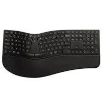 Delux GM909 Ergonomic Keyboard 2.4G Wireless/bluetooth 112 Keys Rechargeable Full Size with Scissor Switch Palm Rest for
