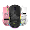 Delux M700 RVB Gaming Mouse USB Filaire Léger Nid Dabeille Shell A825 Capteur 7200DPI Ergonomique Souris avec Soft