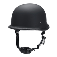 Demi-casque de moto retro style allemand DOT Matt / Bright Black